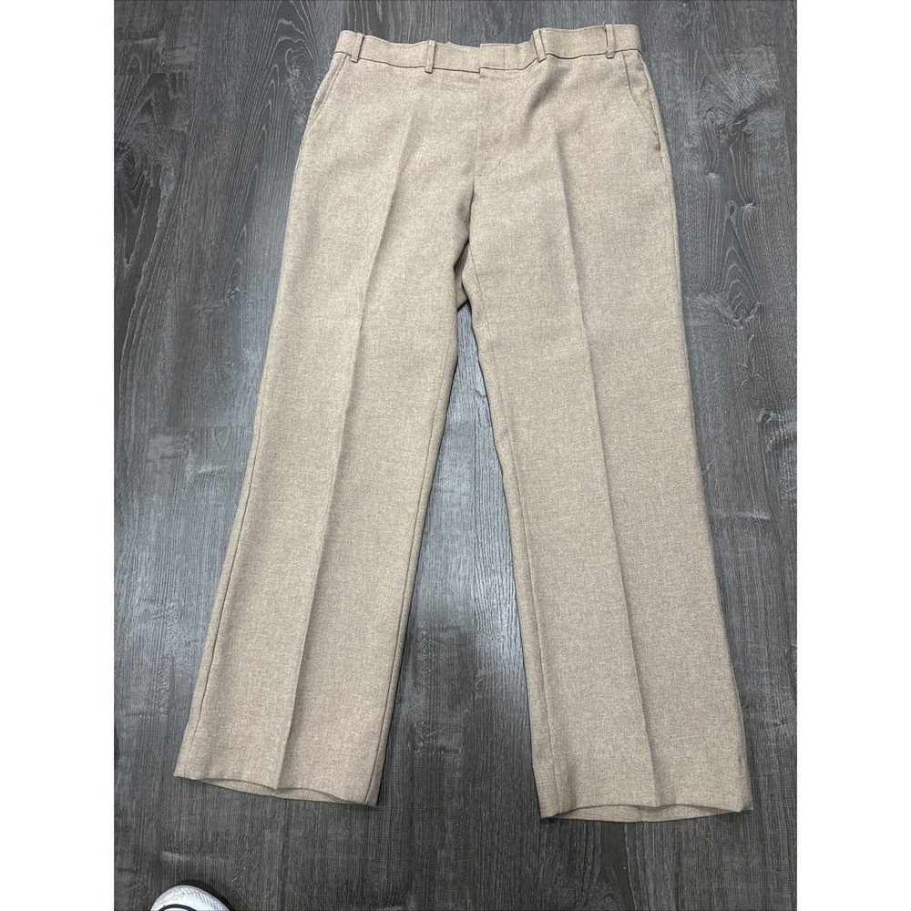 VTG 70s Levi's Action Slacks Brown Flat Front Pants 37x30 USA Flare Disco